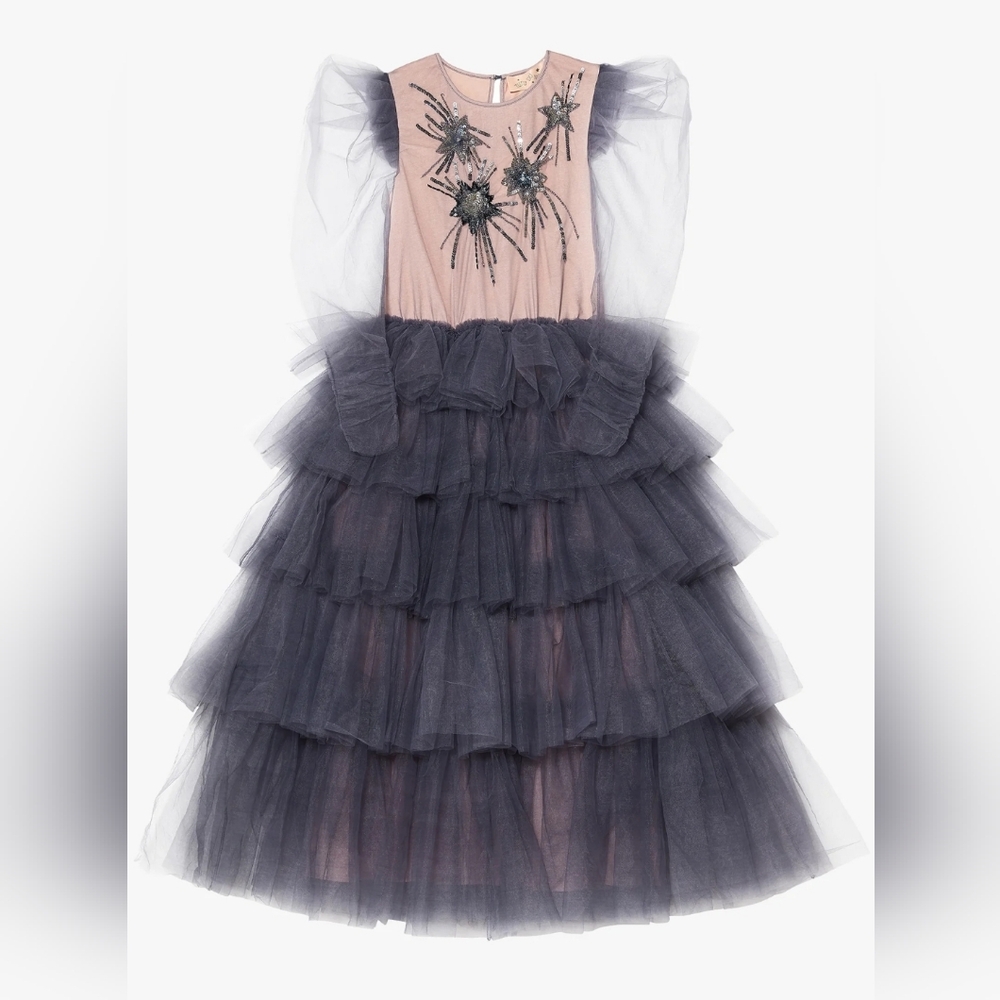 TTDM tutu du monde grey powder blue long sleeves dress 10 11